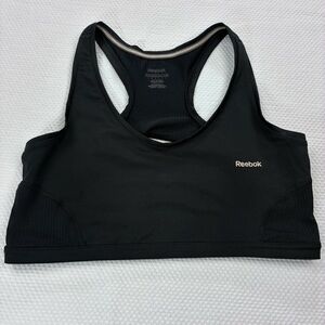 Reebok Black Racerback Sports Bra with Subtle Logo